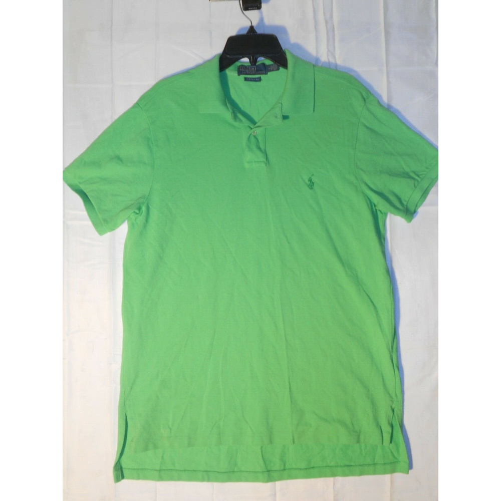Ralph Lauren Custom Fit Green Short Sleeve Polo Shirt - Large